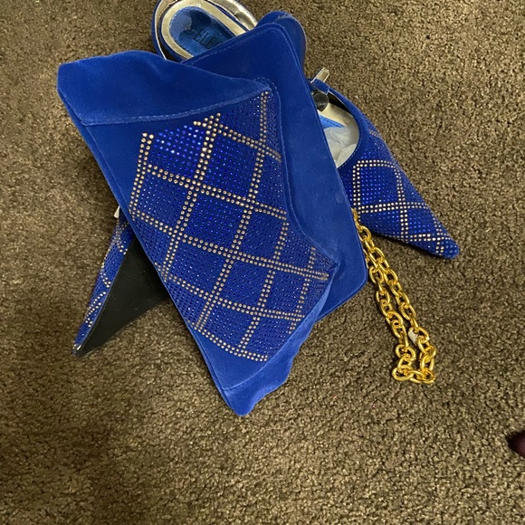 Royal blue special occasion shoes/ clutch set - Picture 2 of 3